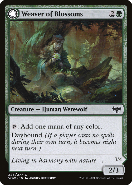 Weaver of Blossoms // Blossom-Clad Werewolf (VOW-226) - common: (Double Faced Transform)