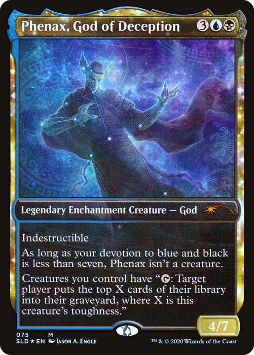 Phenax, God of Deception (SLD-075) - mythic: (enchantment, Showcase) - Foil