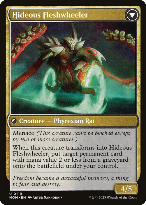 Nezumi Freewheeler // Hideous Fleshwheeler (MOM-119) - uncommon