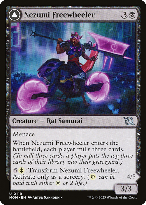 Nezumi Freewheeler // Hideous Fleshwheeler (MOM-119) - uncommon - Foil