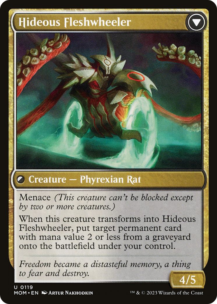 Nezumi Freewheeler // Hideous Fleshwheeler (MOM-119) - uncommon - Foil