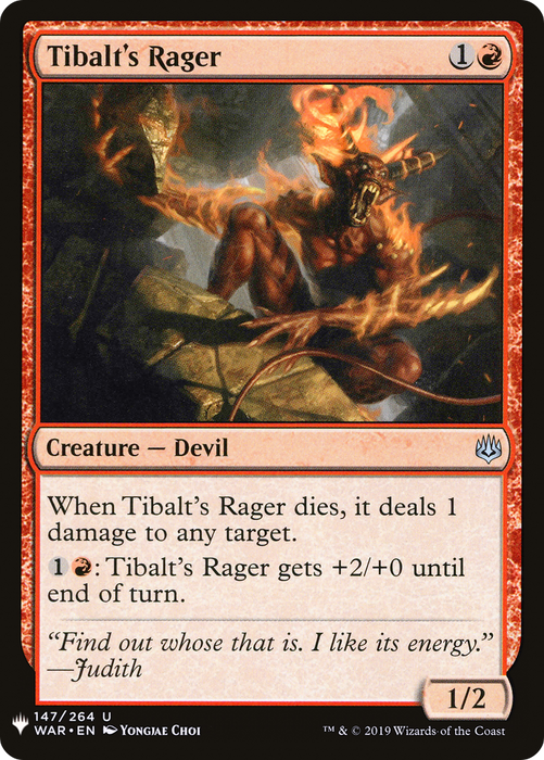 Tibalt's Rager (LIST-WAR-147) - uncommon