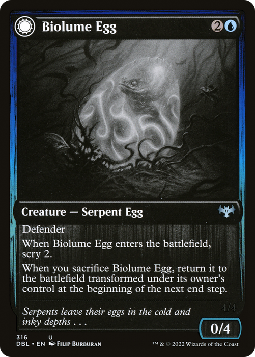 Biolume Egg // Biolume Serpent (DBL-316) - uncommon: (Double Faced Transform) - Foil