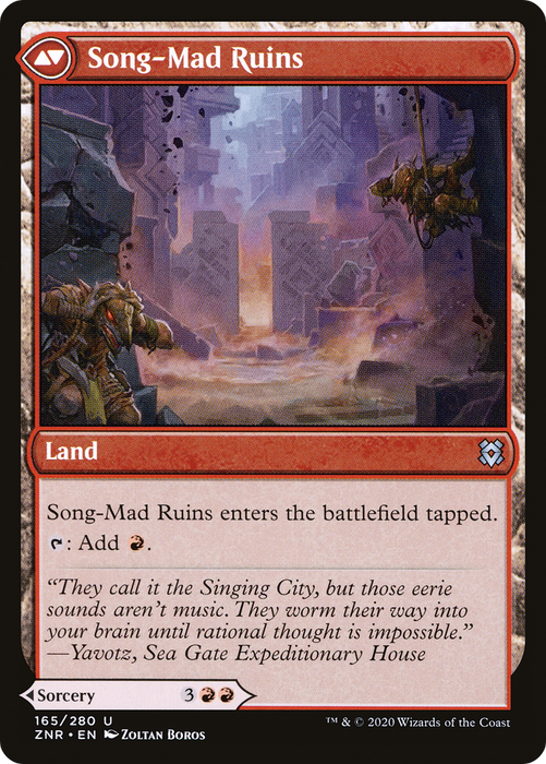 Song-Mad Treachery // Song-Mad Ruins (ZNR-165) - uncommon