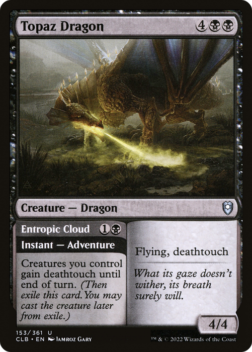 Topaz Dragon // Entropic Cloud (CLB-153) - uncommon