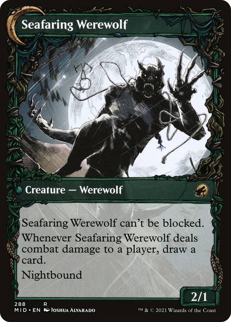 Suspicious Stowaway // Seafaring Werewolf (MID-288) - rare: (Showcase, Double Faced Transform)