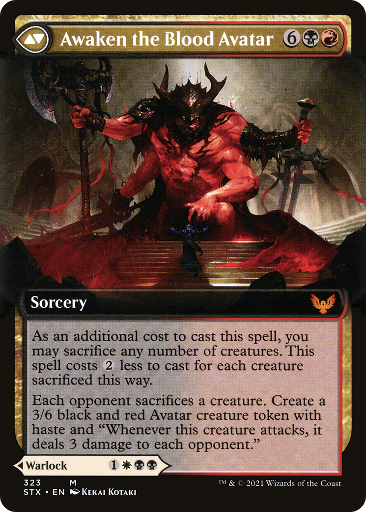 Extus, Oriq Overlord // Awaken the Blood Avatar (STX-323) - mythic: (Extended Art)