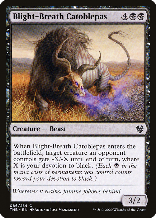 Blight-Breath Catoblepas (THB-086) - common - Foil