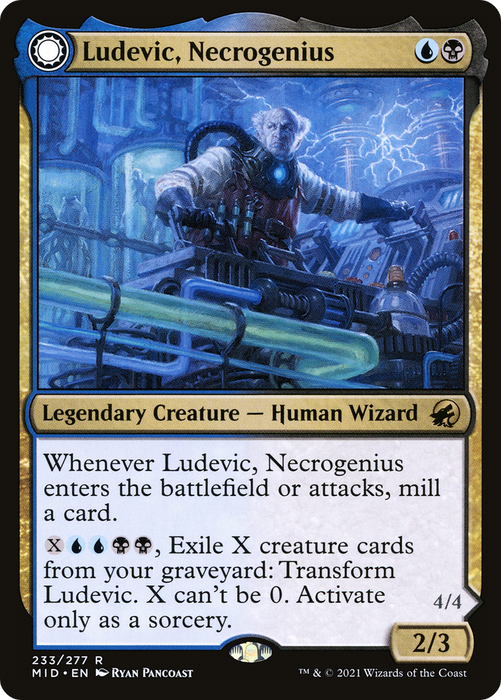 Ludevic, Necrogenius // Olag, Ludevic's Hubris (MID-233) - rare: (Double Faced Transform)