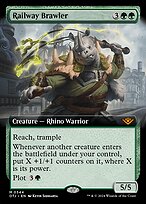 Railway Brawler (OTJ-344) - mythic: (Extended Art) - Foil