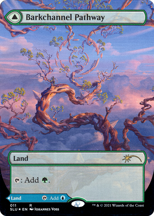 Barkchannel Pathway // Tidechannel Pathway (SLU-011) - rare: (Showcase) (Borderless) - Foil