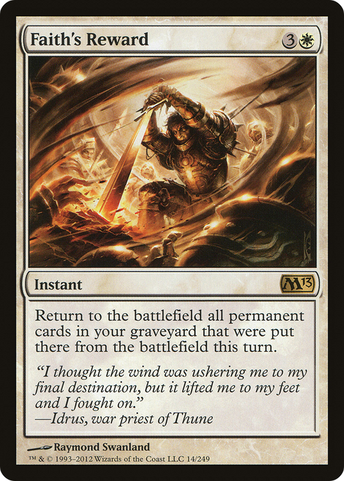 Faith's Reward (M13-014) - rare - Foil