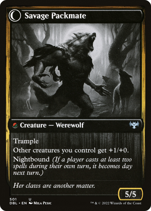 Child of the Pack // Savage Packmate (DBL-501) - uncommon: (Double Faced Transform) - Foil