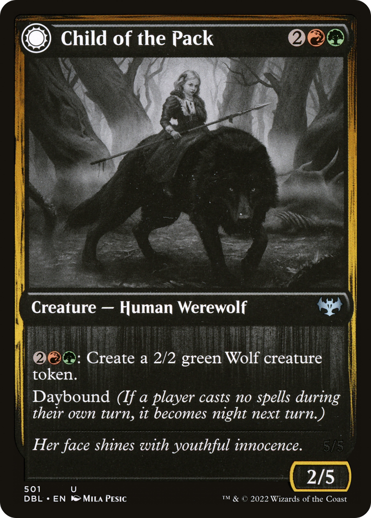 Child of the Pack // Savage Packmate (DBL-501) - uncommon: (Double Faced Transform) - Foil