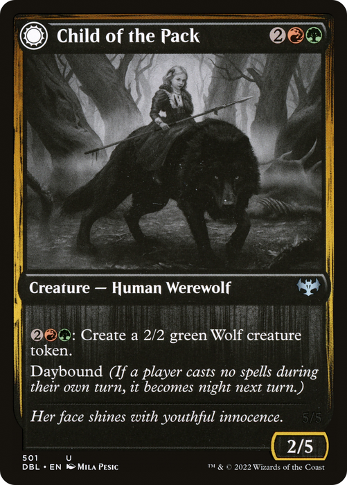 Child of the Pack // Savage Packmate (DBL-501) - uncommon: (Double Faced Transform) - Foil