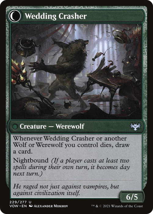 Wolfkin Outcast // Wedding Crasher (VOW-229) - uncommon: (Double Faced Transform) - Foil