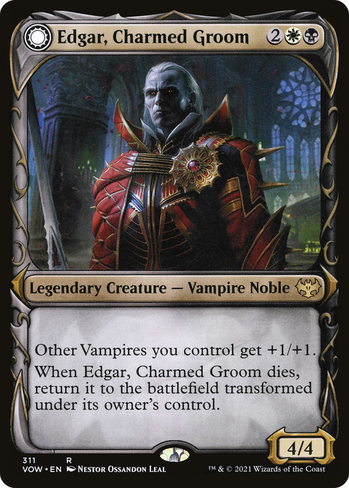 Edgar, Charmed Groom // Edgar Markov's Coffin (VOW-311) - rare: (Showcase, Double Faced Transform) - Foil