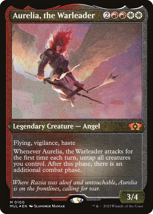 Aurelia, the Warleader (MUL-100) - mythic - Etched Foil