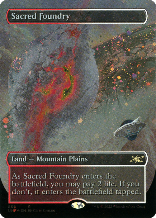Sacred Foundry (UNF-536) - rare (Borderless) - Foil