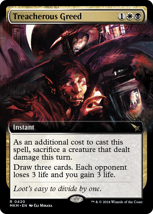 Treacherous Greed (MKM-420) - rare: (Extended Art) - Foil