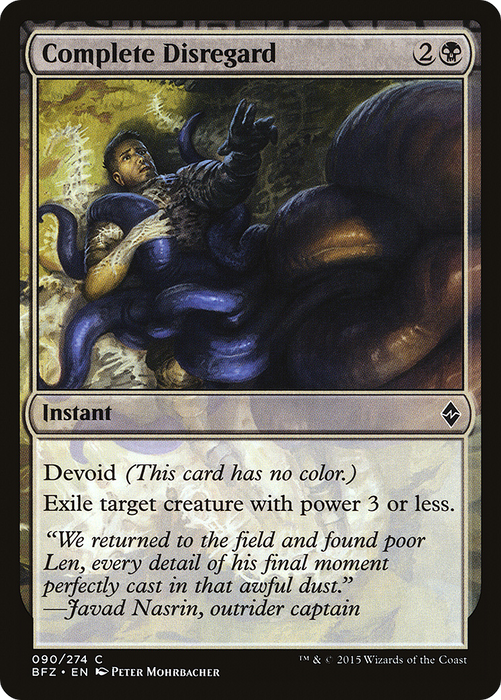 Complete Disregard (BFZ-090) - common: (devoid) - Foil