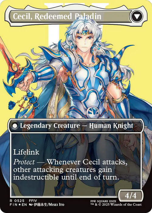 Cecil, Dark Knight // Cecil, Redeemed Paladin (FIN-525) - rare (Borderless) - Foil