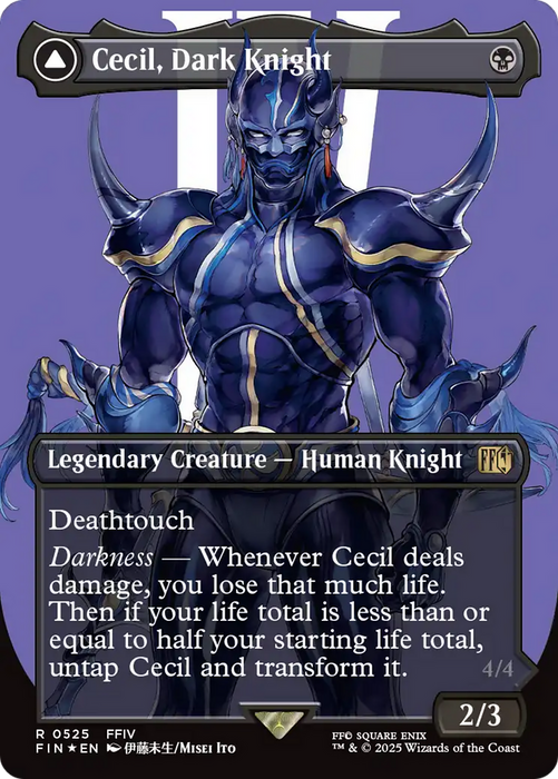 Cecil, Dark Knight // Cecil, Redeemed Paladin (FIN-525) - rare (Borderless) - Foil