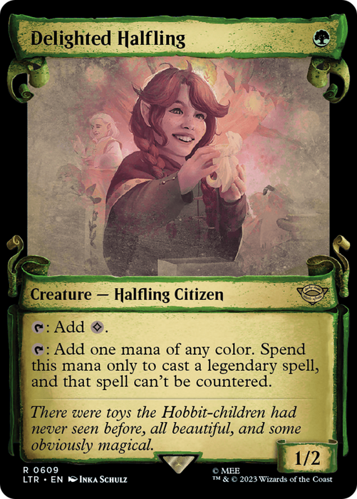 Delighted Halfling (LTR-609) - rare: (Showcase) - Foil