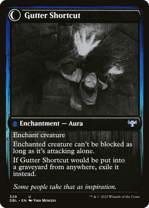 Gutter Skulker // Gutter Shortcut (DBL-329) - uncommon: (Double Faced Transform)