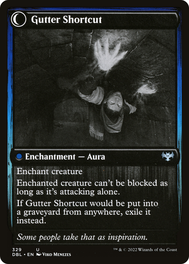 Gutter Skulker // Gutter Shortcut (DBL-329) - uncommon: (Double Faced Transform) - Foil