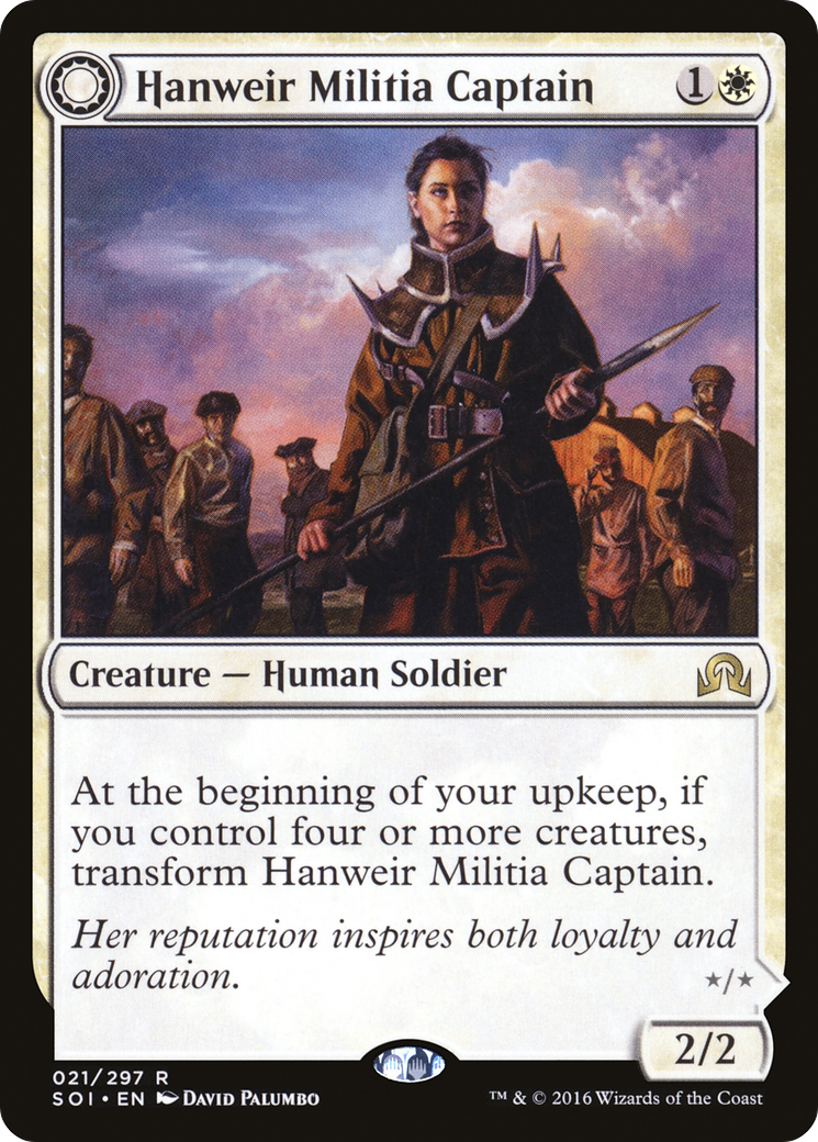 Hanweir Militia Captain // Westvale Cult Leader (SOI-021) - rare: (Double Faced Transform)