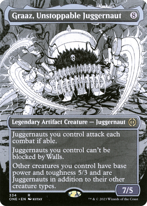 Graaz, Unstoppable Juggernaut (ONE-334) - rare: (Showcase) (Borderless) - Foil