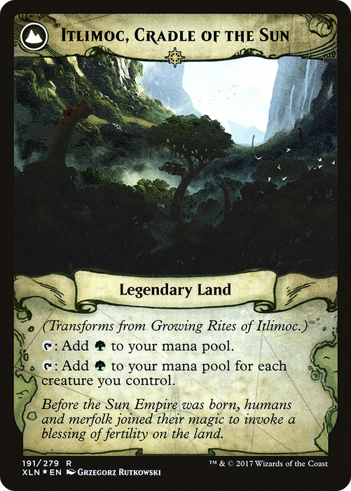 Growing Rites of Itlimoc // Itlimoc, Cradle of the Sun (PRE-191S) - rare: (compasslanddfc) - Foil