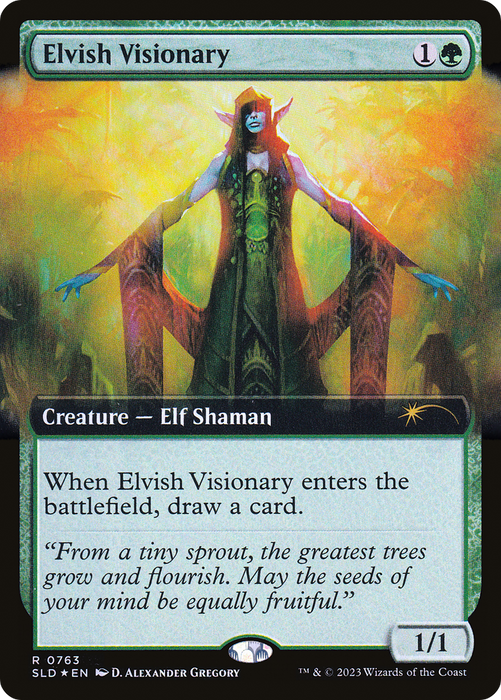 Elvish Visionary (SLD-763) - rare: (Extended Art) - Foil