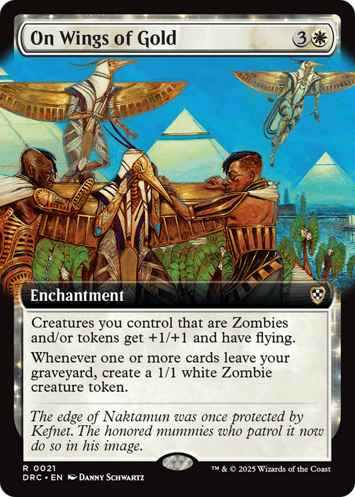 On Wings of Gold (DRC-021) - rare: (enchantment, Extended Art)