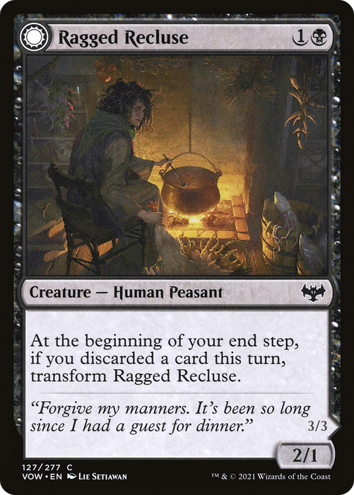 Ragged Recluse // Odious Witch (VOW-127) - common: (Double Faced Transform)