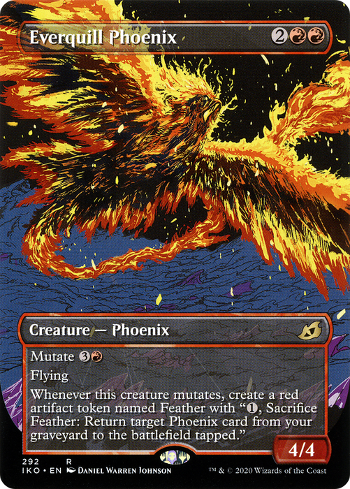 Everquill Phoenix (IKO-292) - rare: (Showcase) (Borderless) - Foil