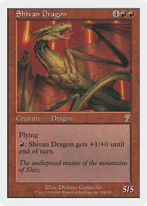 Shivan Dragon (7ED-218) - rare