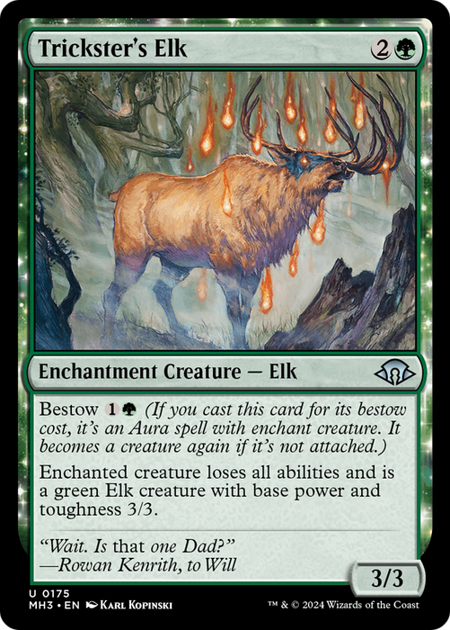 Trickster's Elk (MH3-175) - uncommon: (enchantment) - Foil