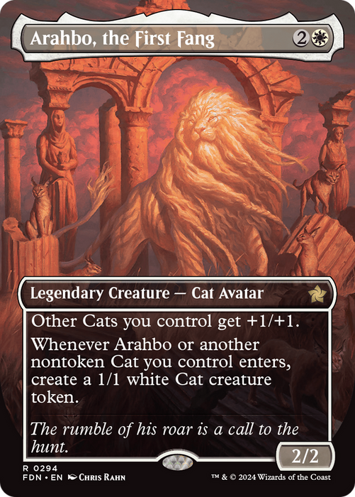 Arahbo, the First Fang (FDN-294) - rare (Borderless) - Foil