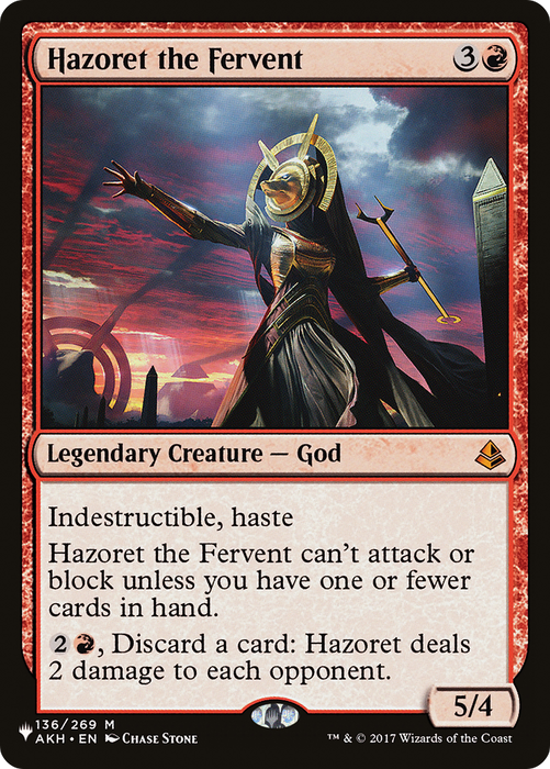 Hazoret the Fervent (LIST-AKH-136) - mythic