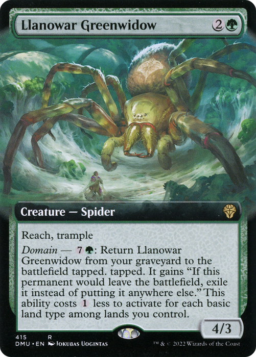 Llanowar Greenwidow (DMU-415) - rare: (Extended Art) - Foil