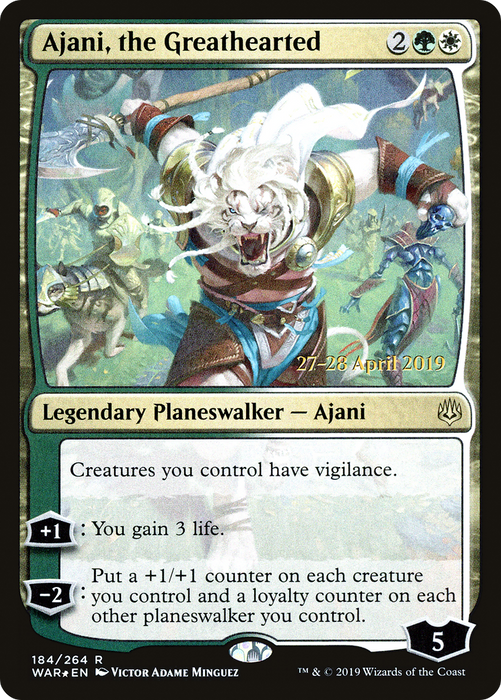Ajani, the Greathearted (PRE-184S) - rare - Foil