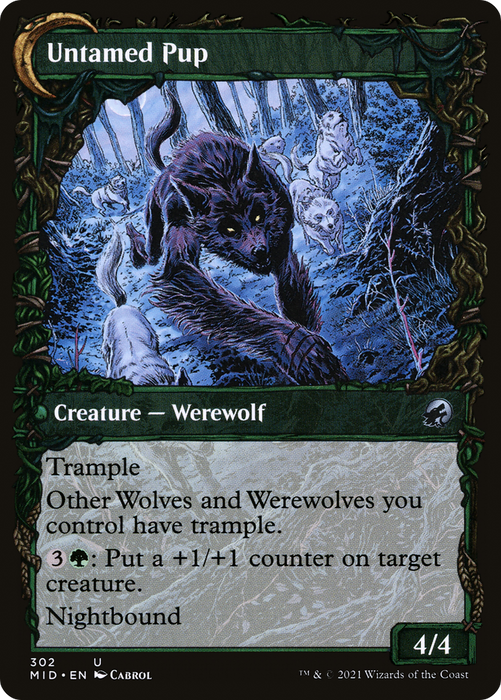 Hound Tamer // Untamed Pup (MID-302) - uncommon: (Showcase, Double Faced Transform)