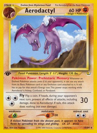 Aerodactyl (015/64) - NR  - Rare - 1st Edition