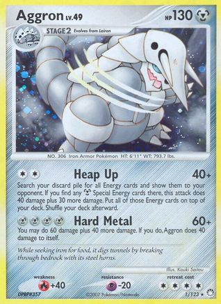 Aggron (001) - MT  - Holo Rare - Reverse Holofoil