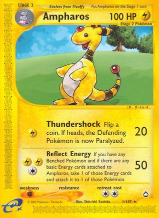Ampharos (001) - A  - Rare - Reverse Holofoil