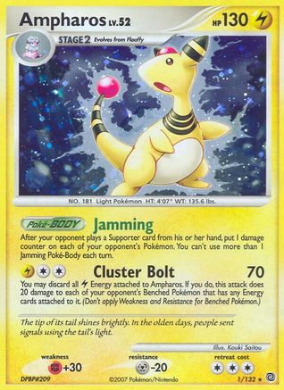Ampharos (001) - SW  - Holo Rare - Holofoil