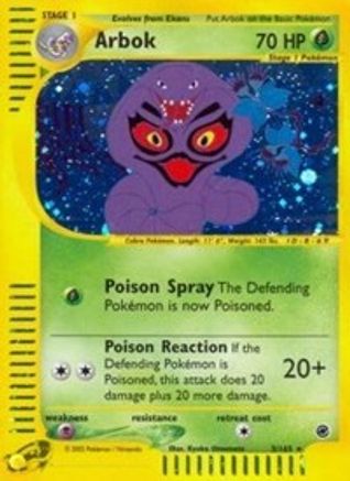 Arbok (3) (003) - E  - Holo Rare - Reverse Holofoil