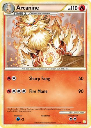 Arcanine (001) - HS  - Holo Rare - Holofoil